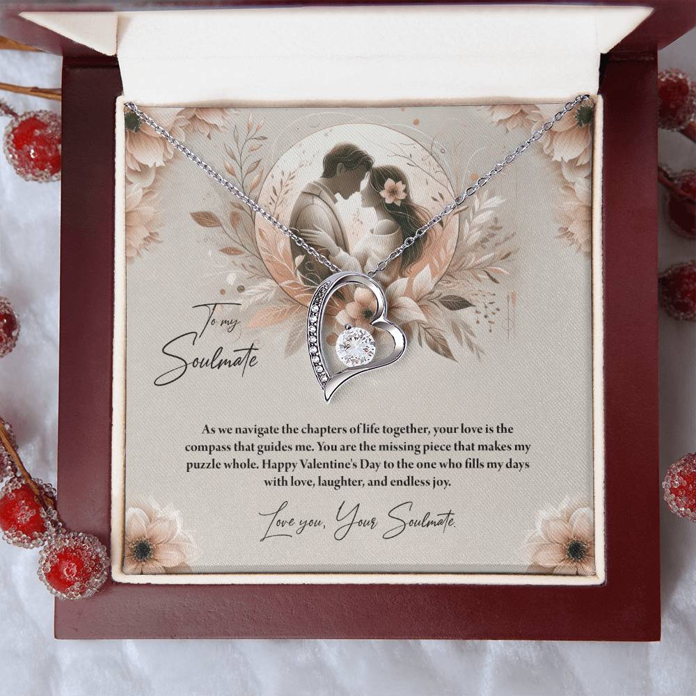 Valentine-st27b Forever Love Necklace, Gift to My Soulmate with Beautiful Message Card