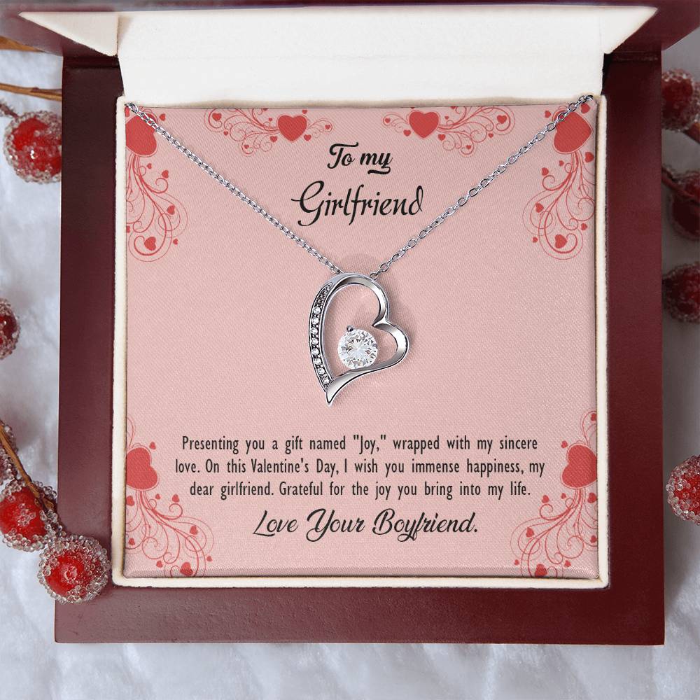 valentine-29c Forever Love Necklace, Gift to my Girlfriend with Beautiful Message Card