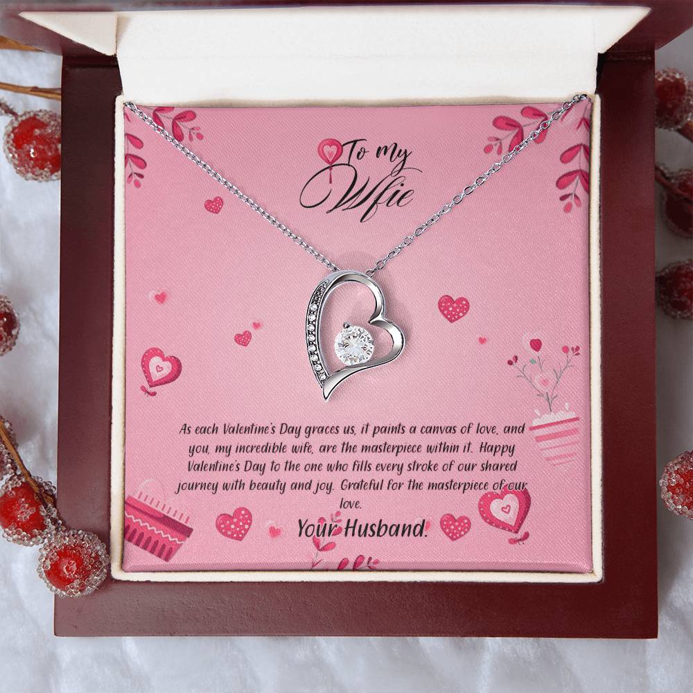 valentine-16a Forever Love Necklace, Gift to my Wife with Beautiful Message Card