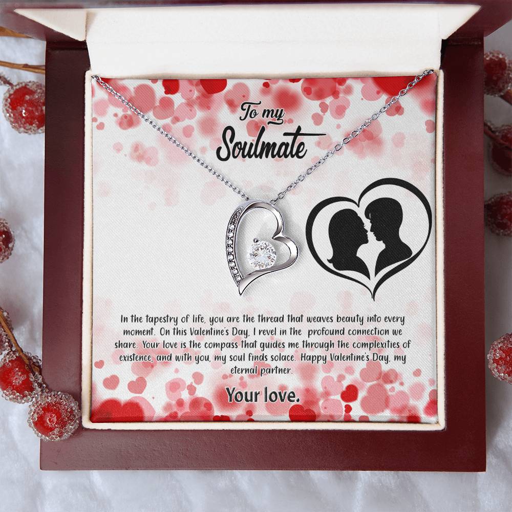 valentine-36b Forever Love Necklace, Gift to My Soulmate with Beautiful Message Card