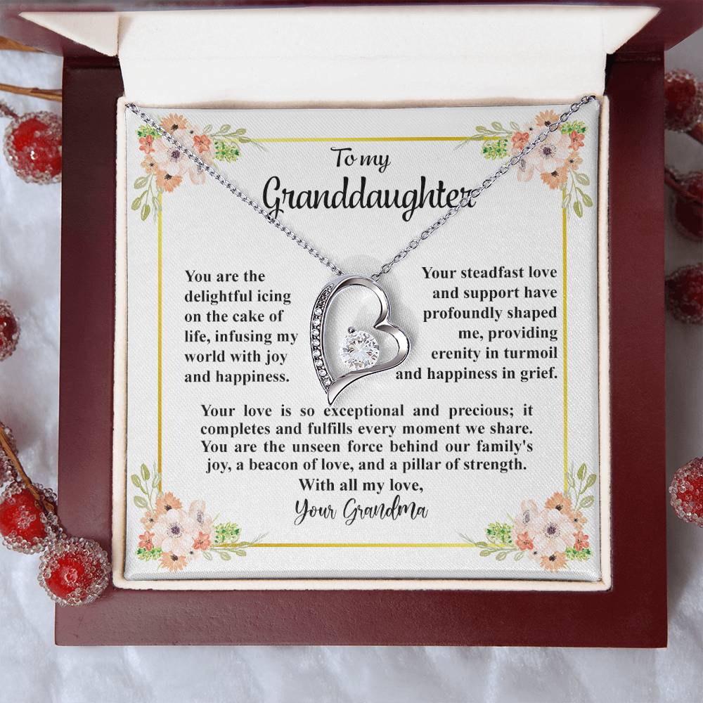 4032c Forever Love Necklace, Gift to my Granddaughter with Beautiful Message Card