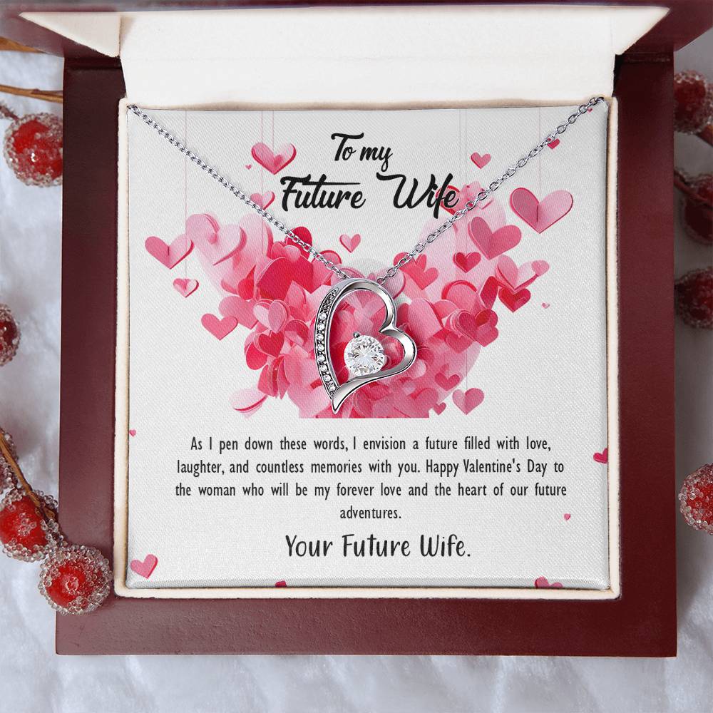 valentine-26d Forever Love Necklace, Gift to my Future Wife with Beautiful Message Card