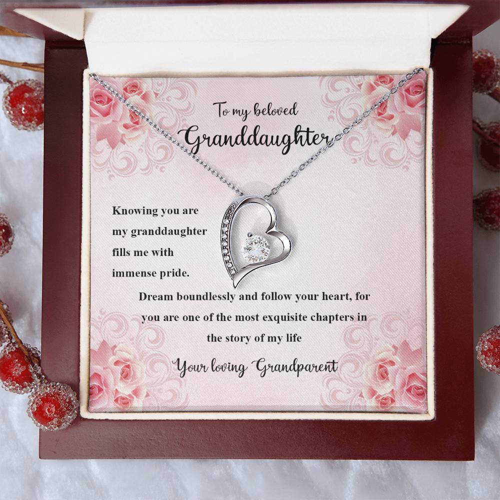 4036a Forever Love Necklace, Gift to my Granddaughter with Beautiful Message Card