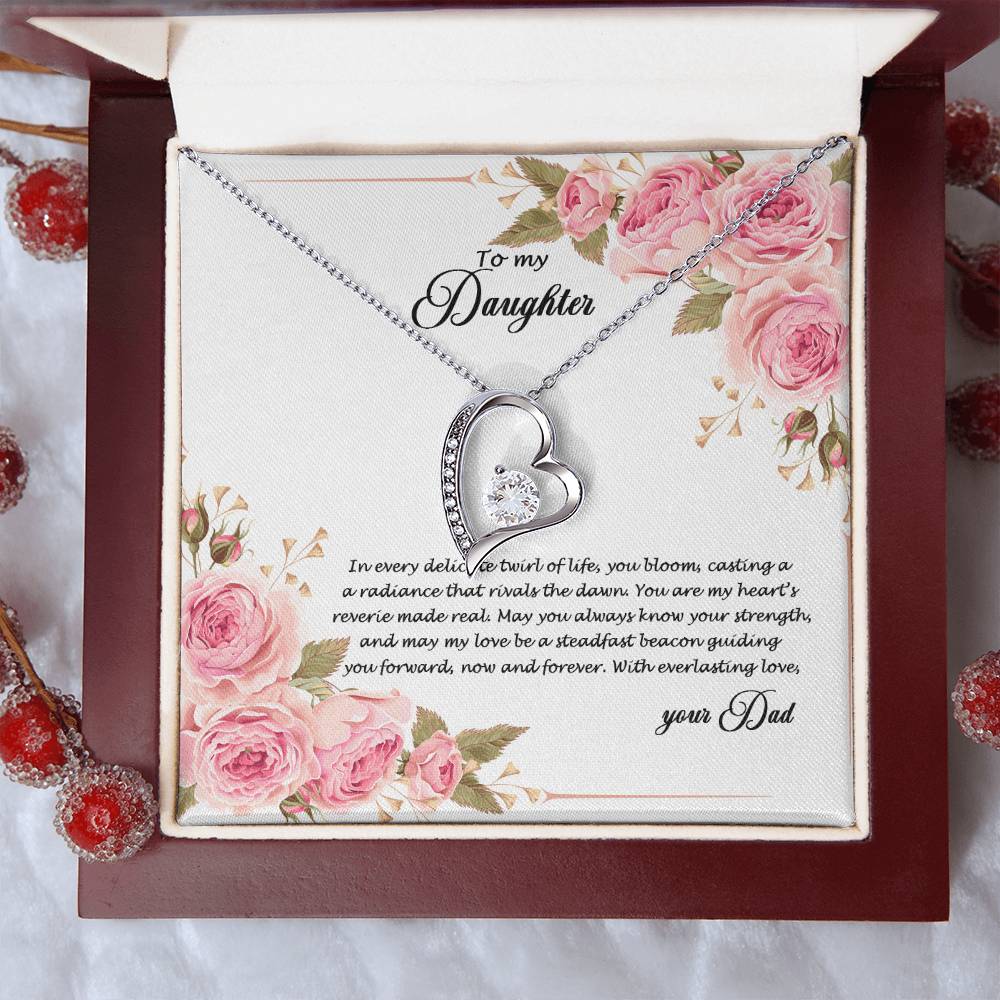 4034 (b) Forever Love Necklace, Gift to my Daughter with Beautiful Message Card