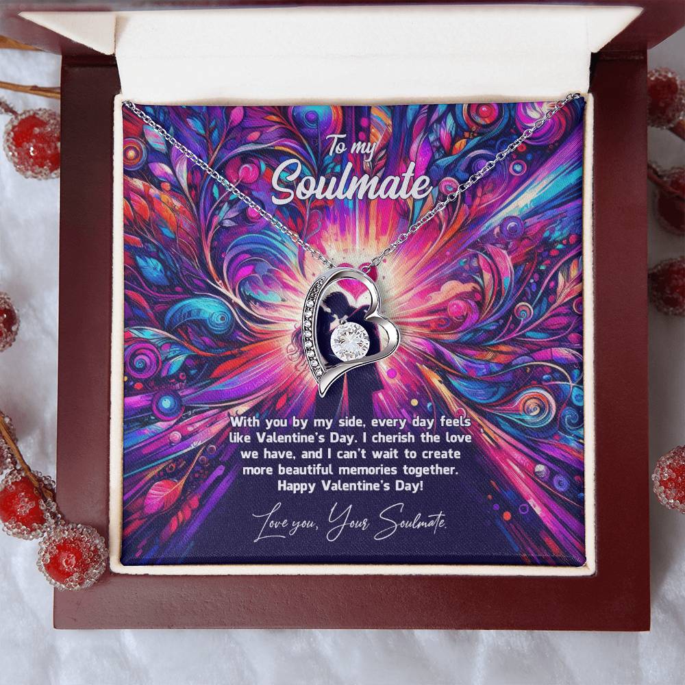 Valentine-st20b Forever Love Necklace, Gift to My Soulmate with Beautiful Message Card