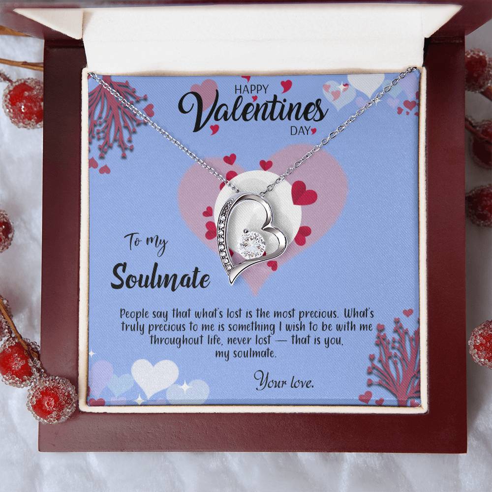 valentine-30b Forever Love Necklace, Gift to My Soulmate with Beautiful Message Card