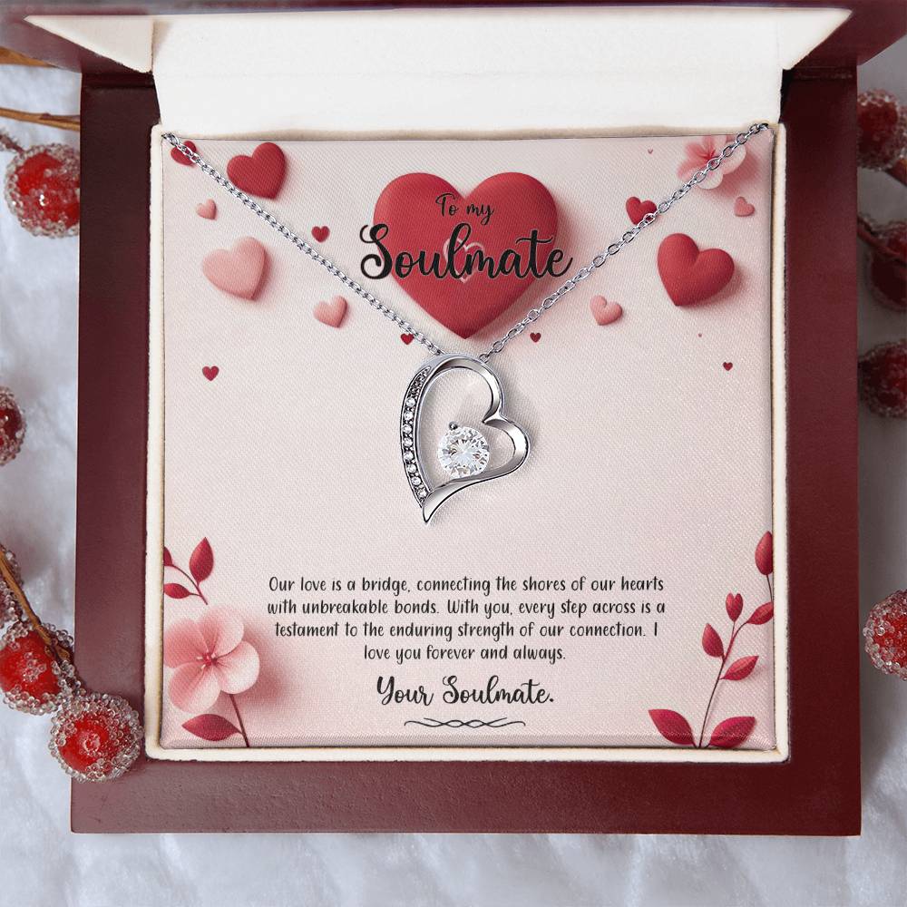 Valentine-st6b Forever Love Necklace, Gift to My Soulmate with Beautiful Message Card