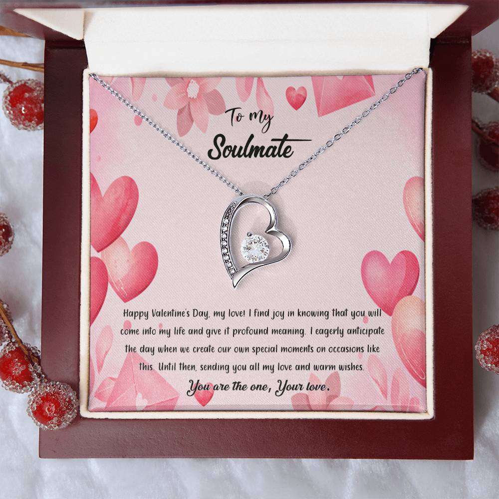 valentine-37b Forever Love Necklace, Gift to My Soulmate with Beautiful Message Card