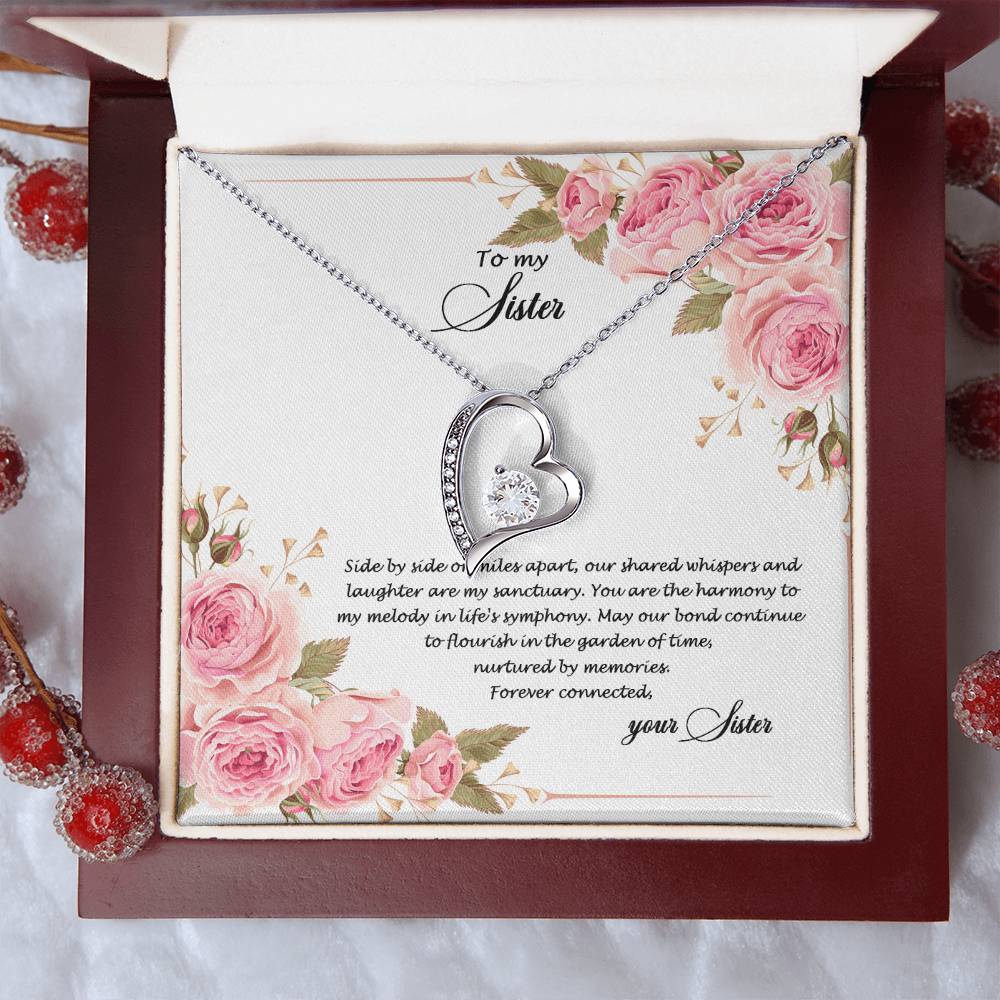 4034c Forever Love Necklace, Gift to my Sister with Beautiful Message Card