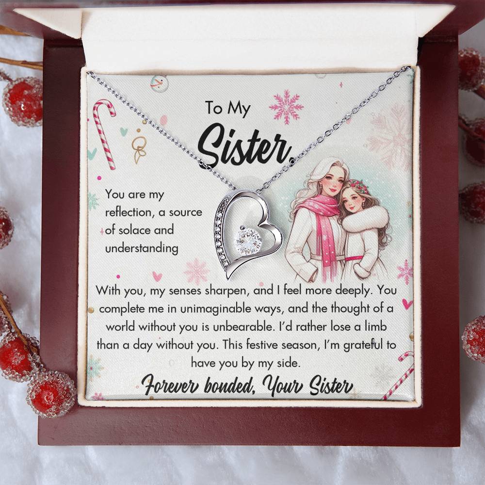 95127b Forever Love Necklace, Gift to my Sister with Beautiful Message Card