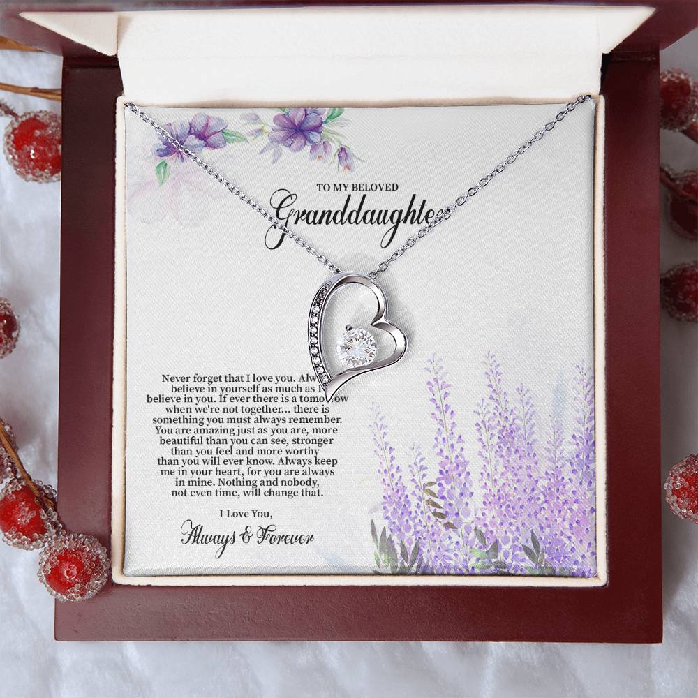 4030 (b) Forever Love Necklace, Gift to my Granddaughter with Beautiful Message Card