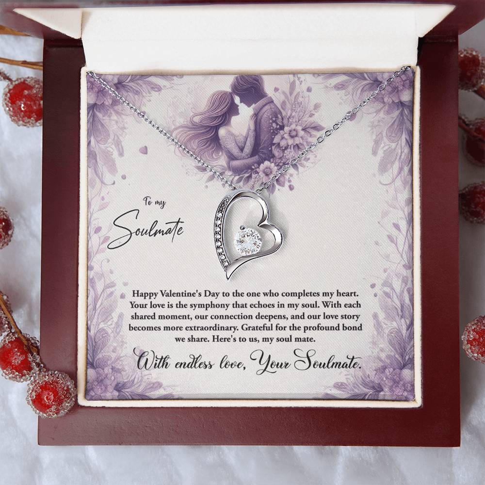 Valentine-st10b Forever Love Necklace, Gift to My Soulmate with Beautiful Message Card