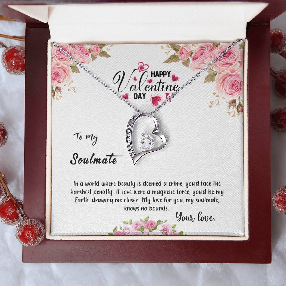 valentine-31b Forever Love Necklace, Gift to My Soulmate with Beautiful Message Card