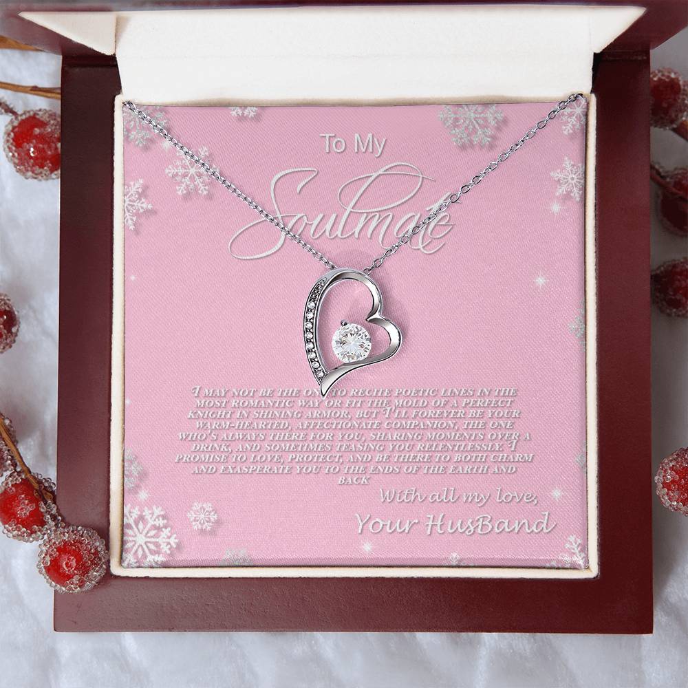 4006b Forever Love Necklace, Gift to My Soulmate with Beautiful Message Card