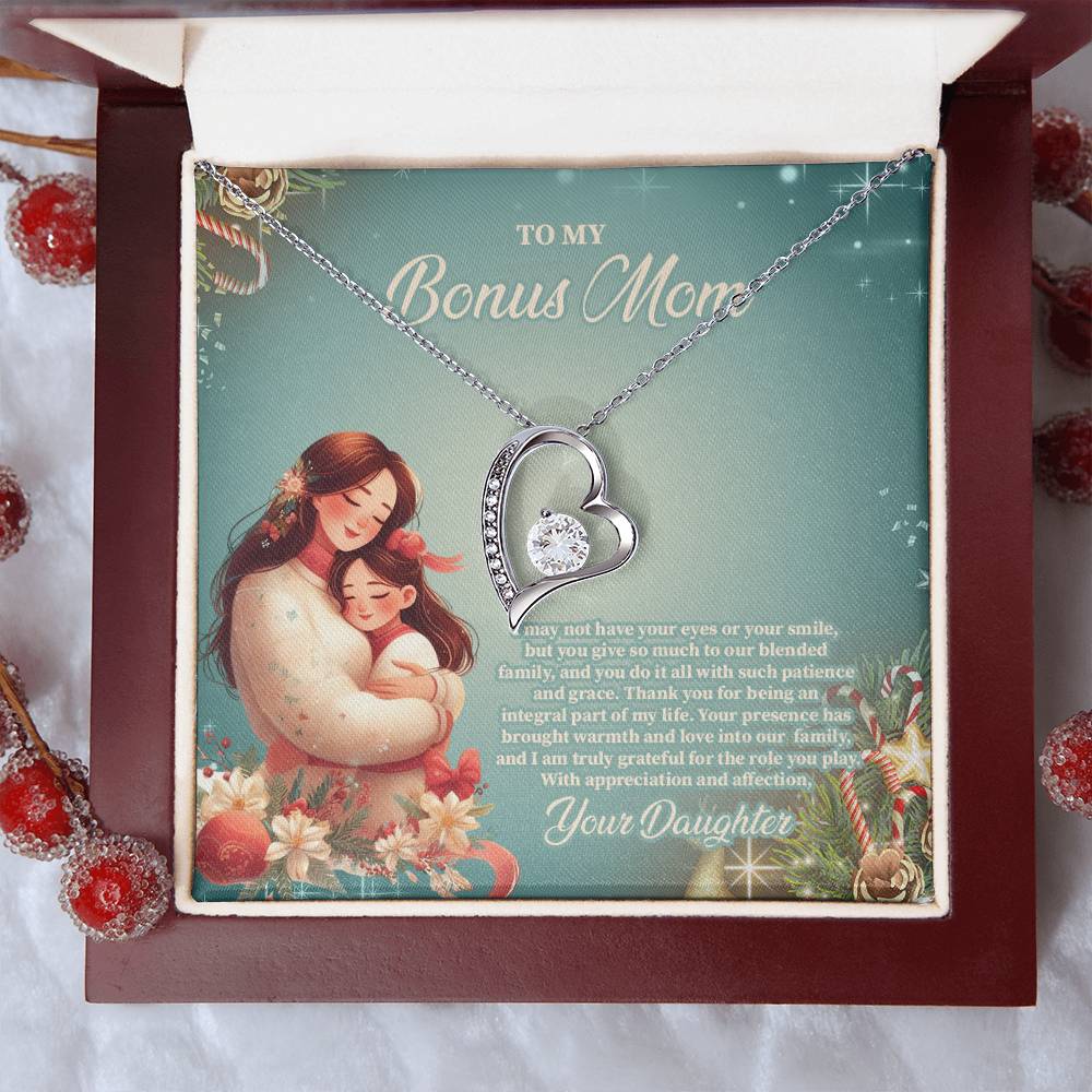 4024c Forever Love Necklace, Gift to my Stepmom with Beautiful Message Card