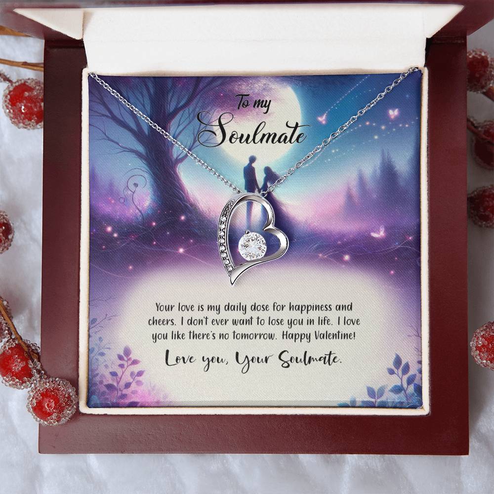 Valentine-st19b Forever Love Necklace, Gift to My Soulmate with Beautiful Message Card