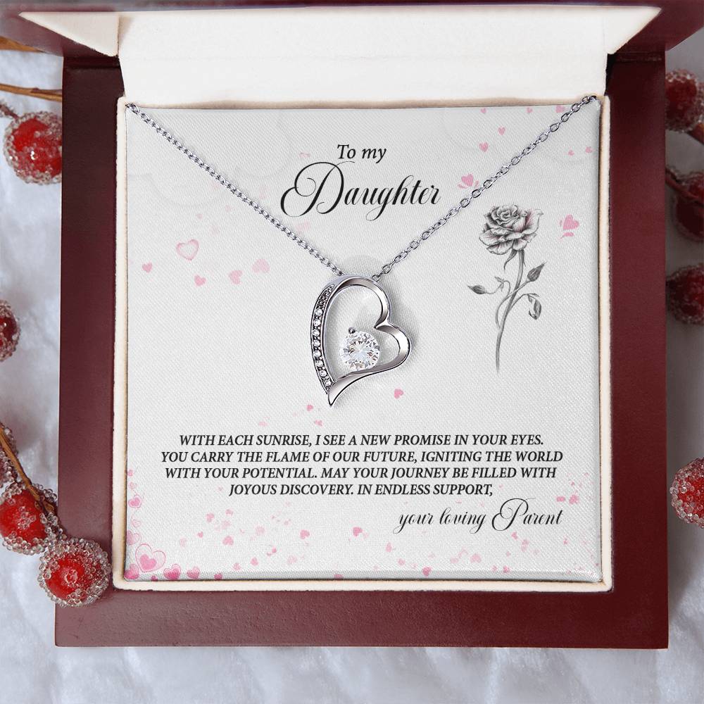 4037a Forever Love Necklace, Gift to my Daughter with Beautiful Message Card