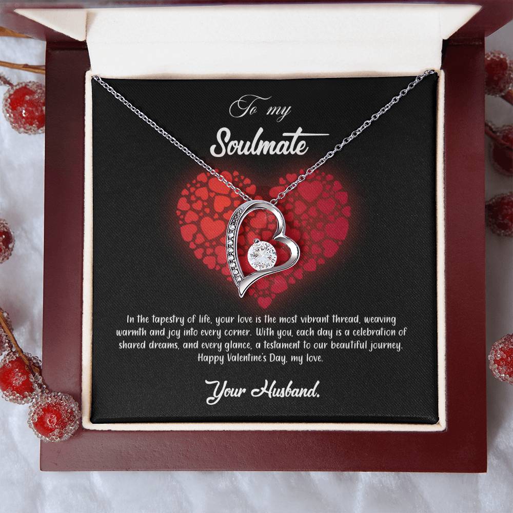 valentine-23b Forever Love Necklace, Gift to My Soulmate with Beautiful Message Card