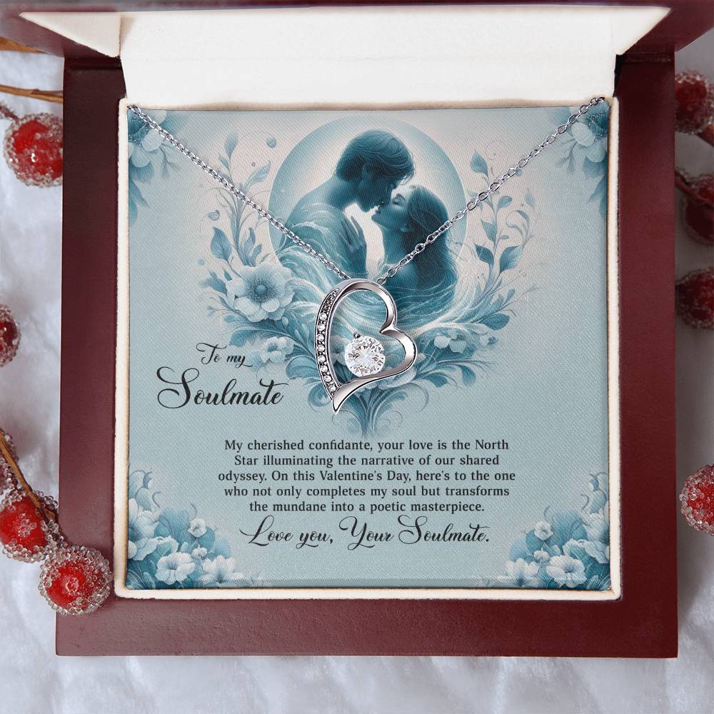 Valentine-st29b Forever Love Necklace, Gift to My Soulmate with Beautiful Message Card