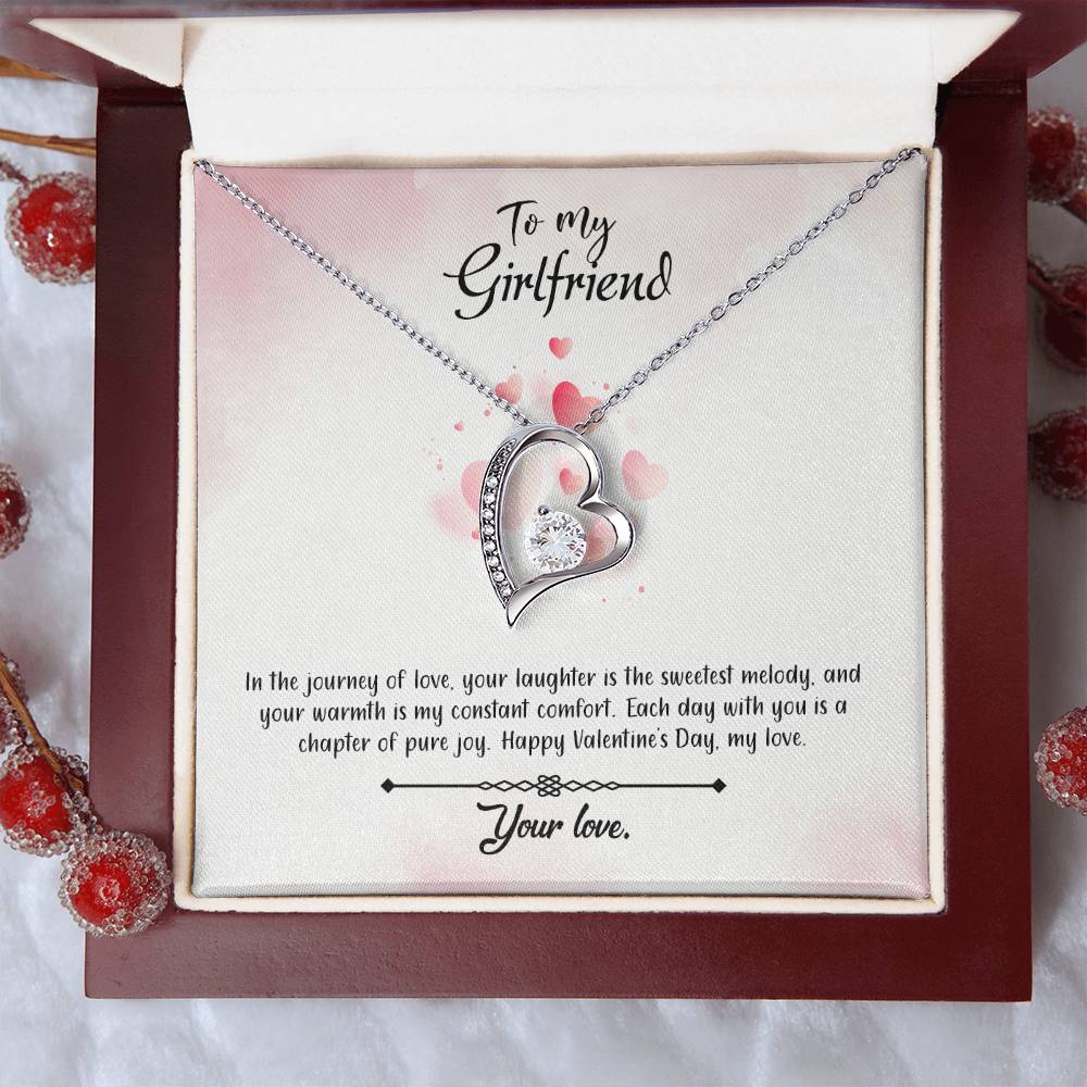 valentine-12c Forever Love Necklace, Gift to my Girlfriend with Beautiful Message Card