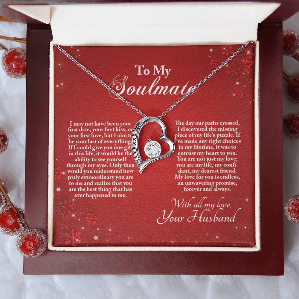 4005b Forever Love Necklace, Gift to My Soulmate with Beautiful Message Card