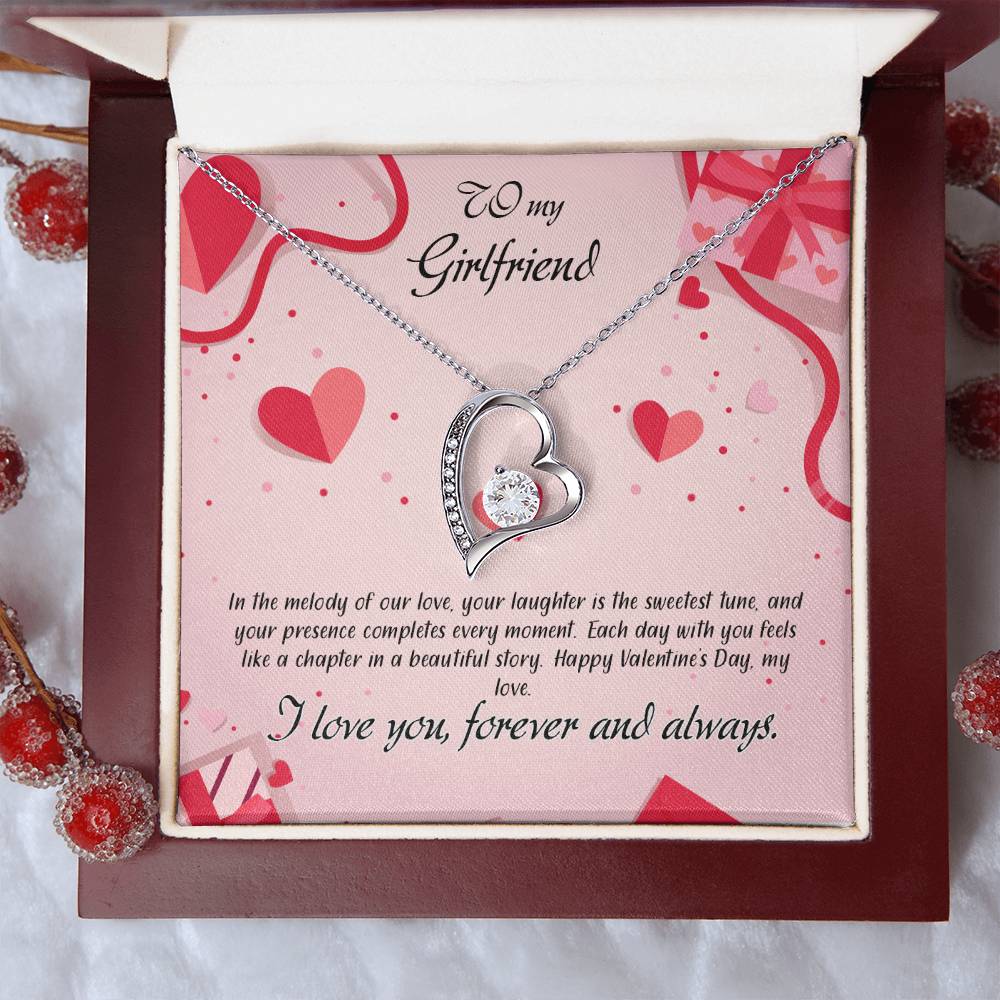 valentine-15c Forever Love Necklace, Gift to my Girlfriend with Beautiful Message Card