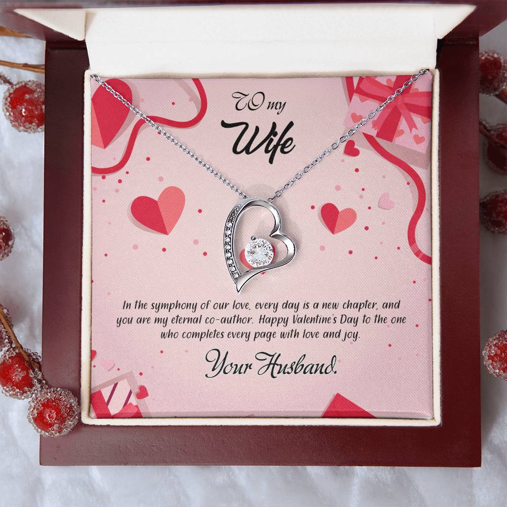 valentine-15a Forever Love Necklace, Gift to my Wife with Beautiful Message Card