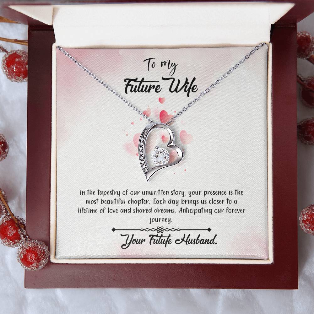 valentine-12d Forever Love Necklace, Gift to my Future Wife with Beautiful Message Card