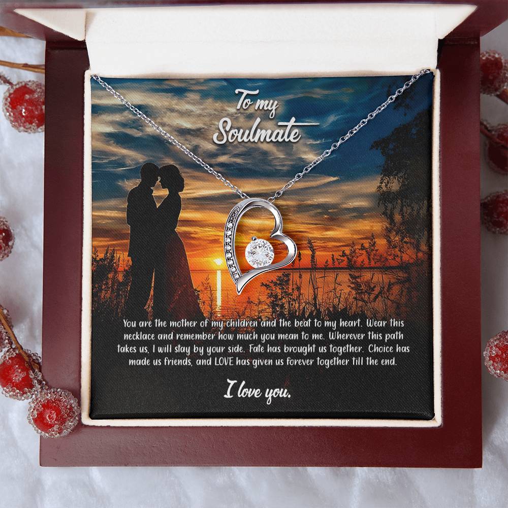 valentine-3b Forever Love Necklace, Gift to My Soulmate with Beautiful Message Card