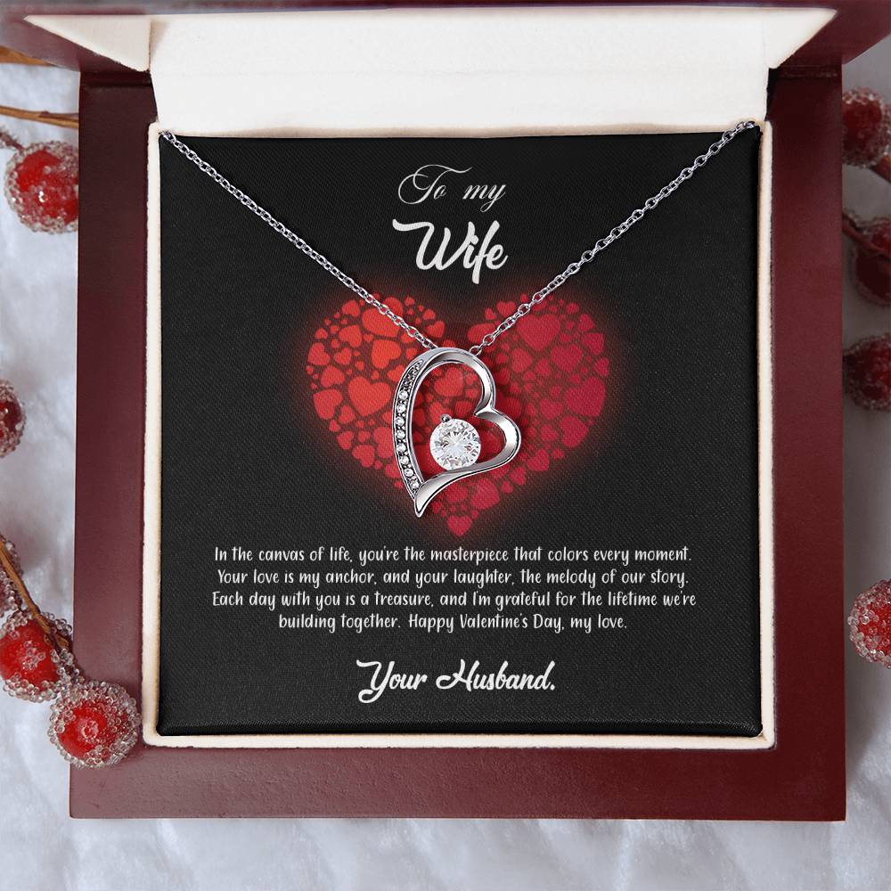 valentine-23a Forever Love Necklace, Gift to my Wife with Beautiful Message Card