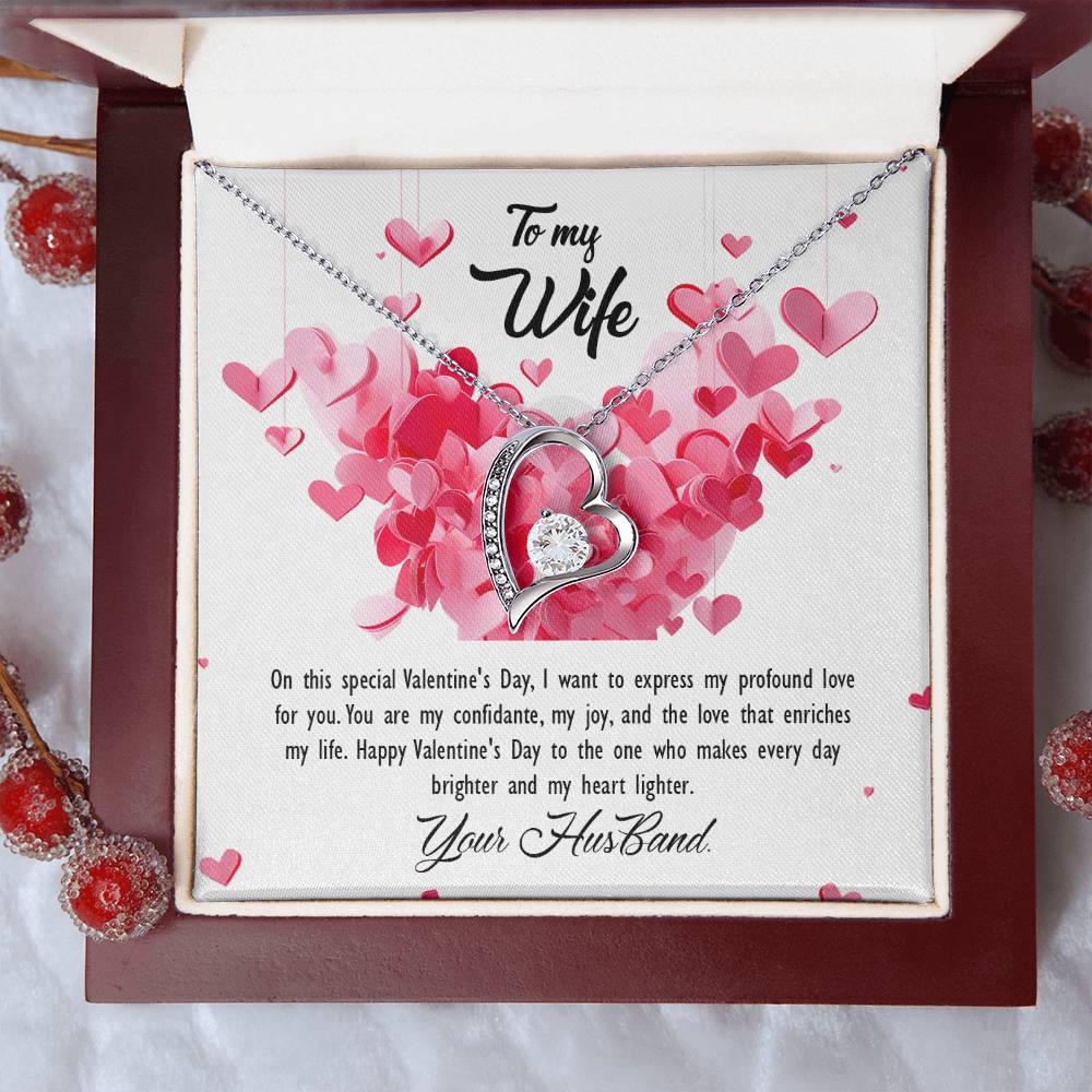 valentine-26a Forever Love Necklace, Gift to my Wife with Beautiful Message Card