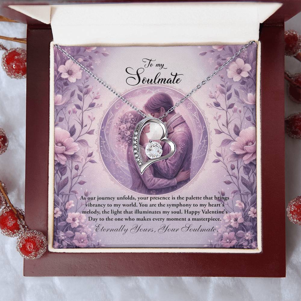 Valentine-st26b Forever Love Necklace, Gift to My Soulmate with Beautiful Message Card