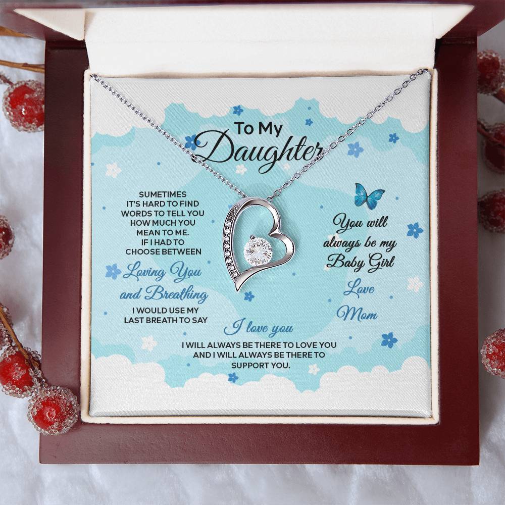 4019a Forever Love Necklace, Gift to my Daughter with Beautiful Message Card