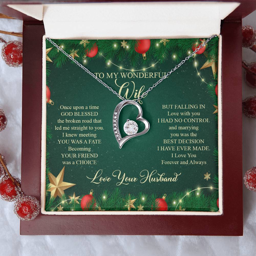 93045a Forever Love Necklace, Gift to my Wife with beautiful Message Card