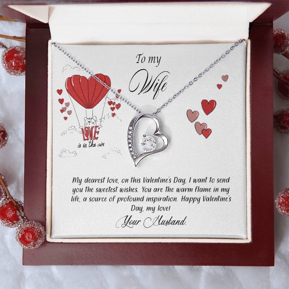 valentine-24a Forever Love Necklace, Gift to my Wife with Beautiful Message Card