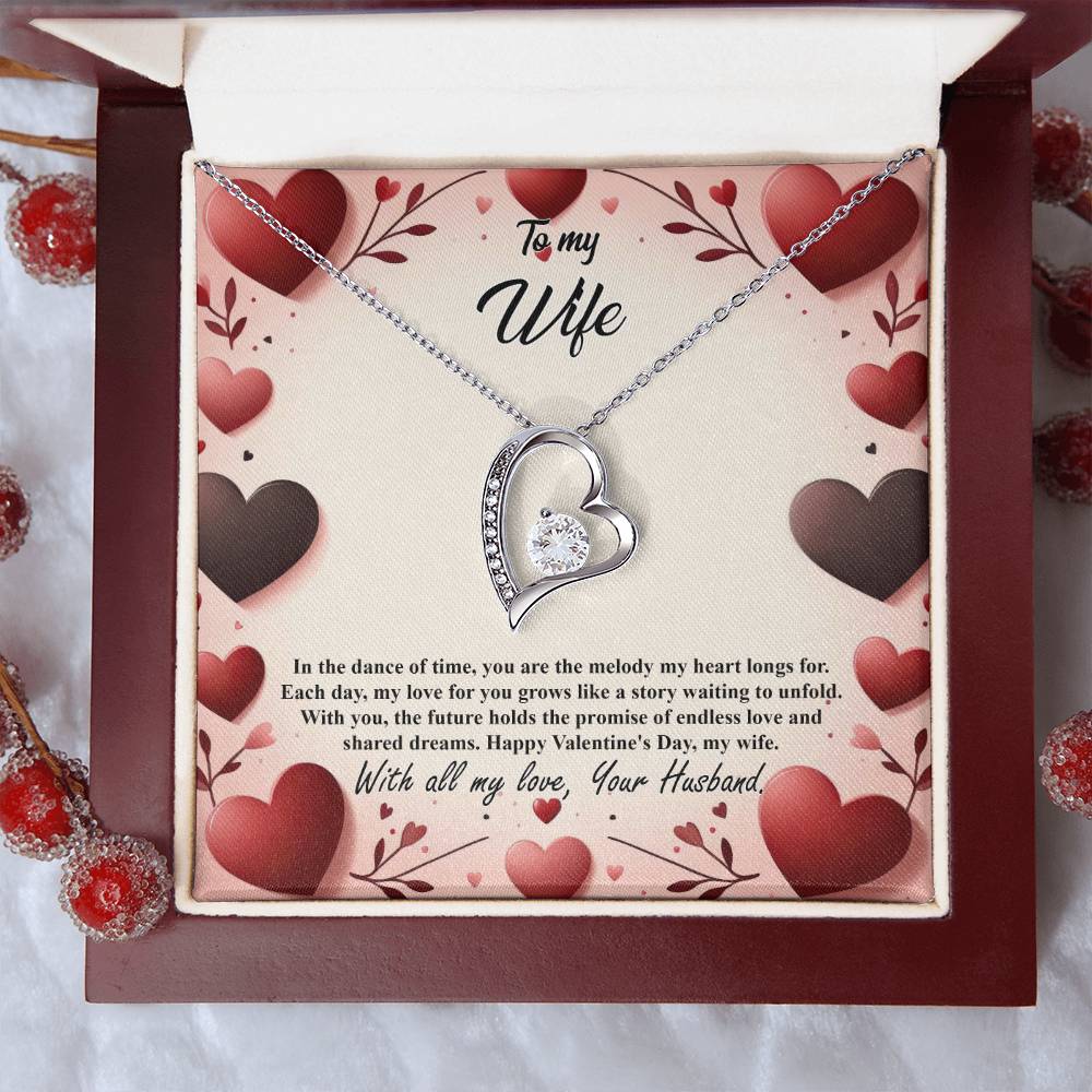 Valentine-st7a Forever Love Necklace, Gift to my Wife with Beautiful Message Card