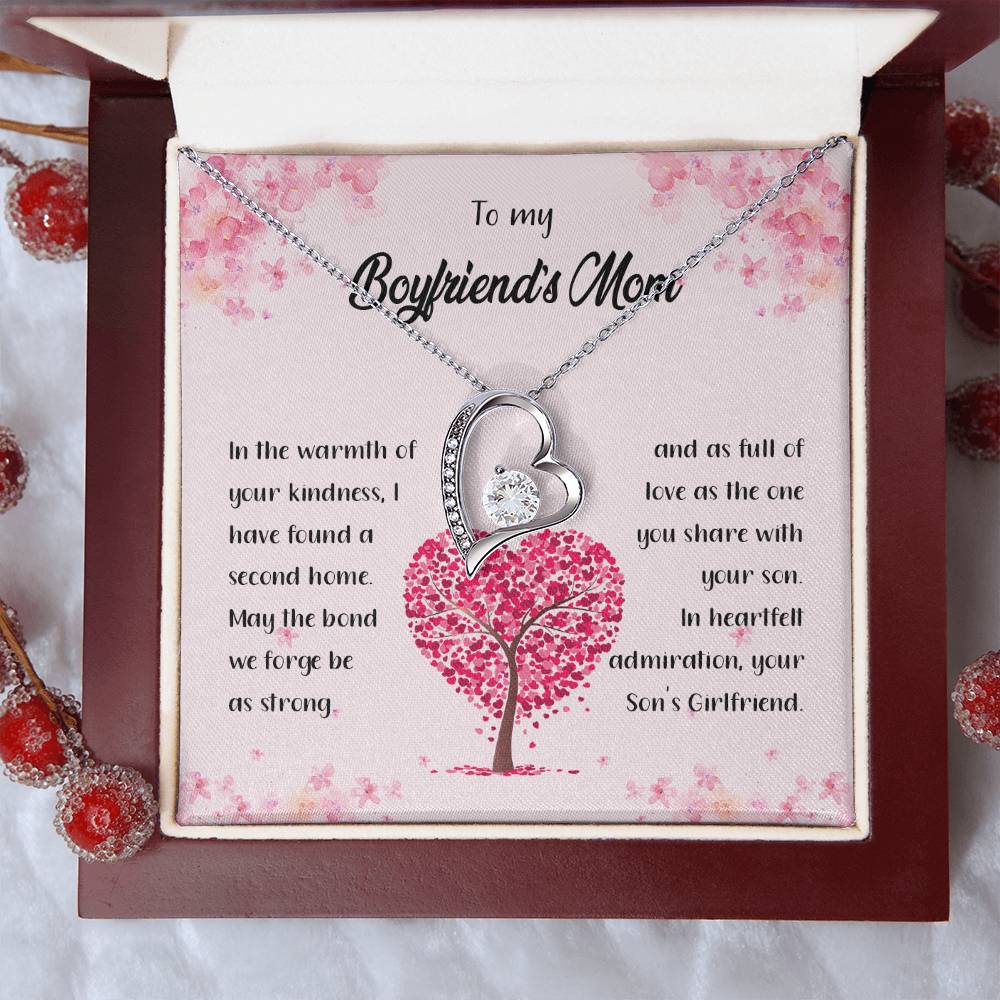 4042c Forever Love Necklace, Gift to my Boyfriend's Mom with Beautiful Message Card