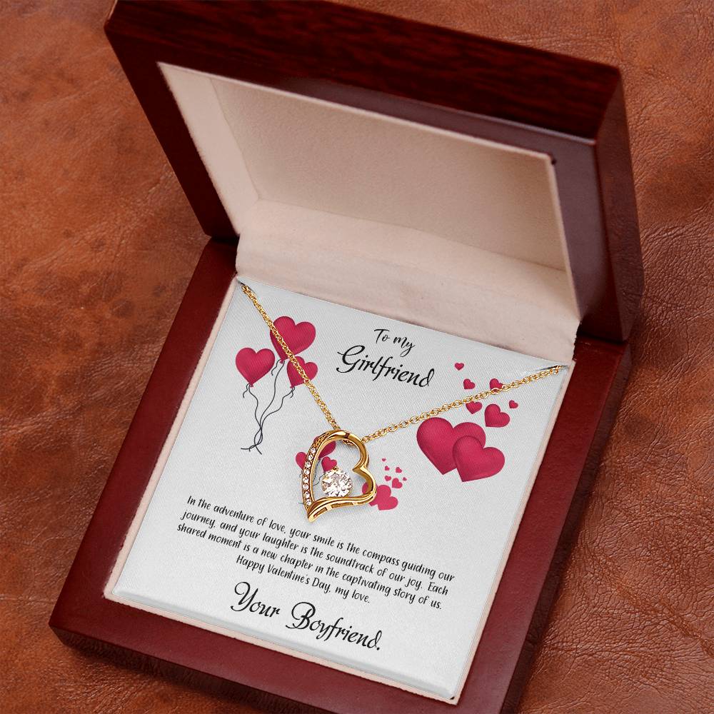 valentine-11c Forever Love Necklace, Gift to my Girlfriend with Beautiful Message Card