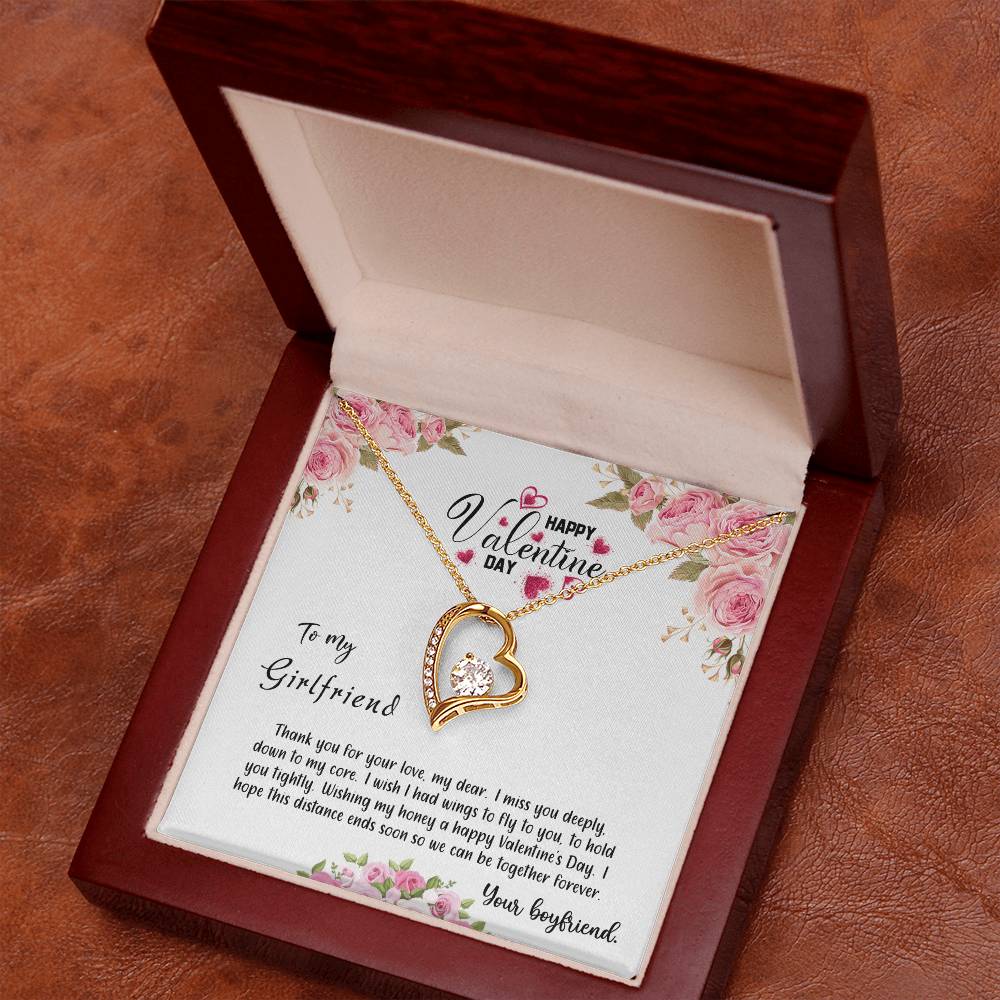 valentine-31c Forever Love Necklace, Gift to my Girlfriend with Beautiful Message Card