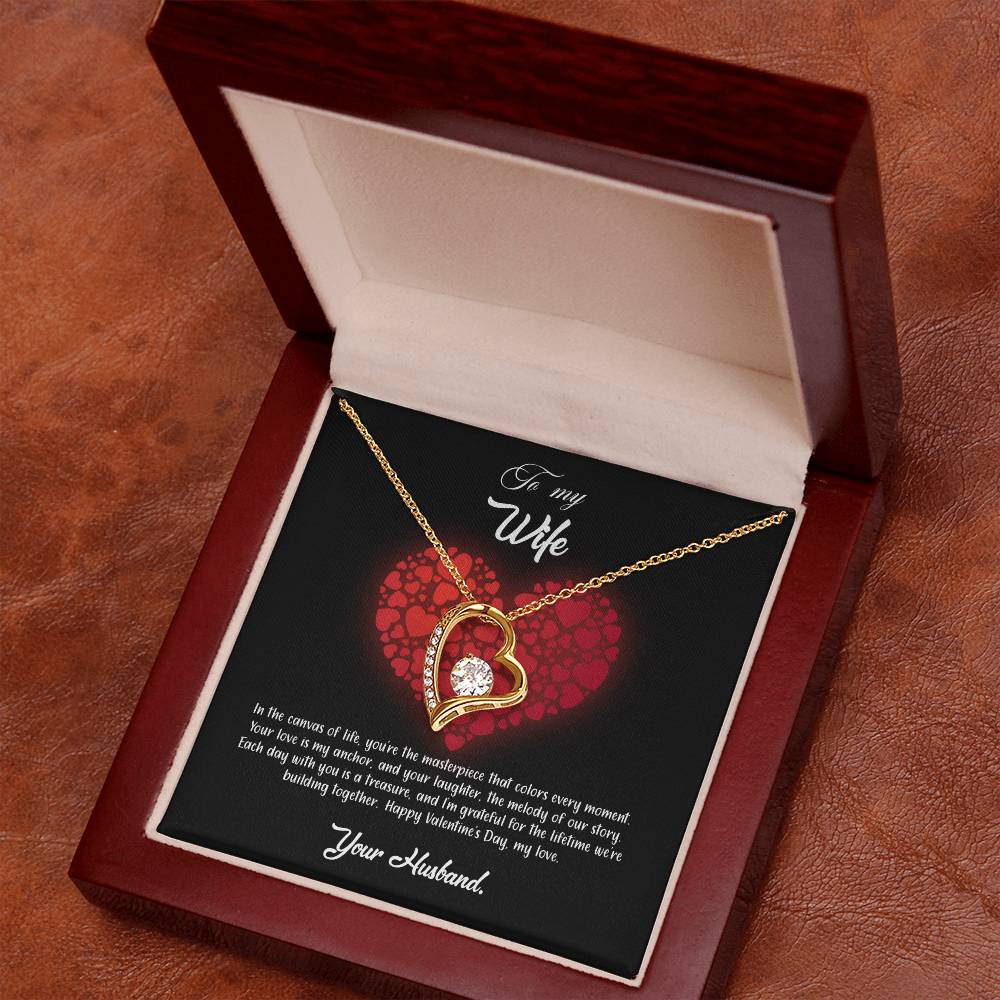 valentine-23a Forever Love Necklace, Gift to my Wife with Beautiful Message Card