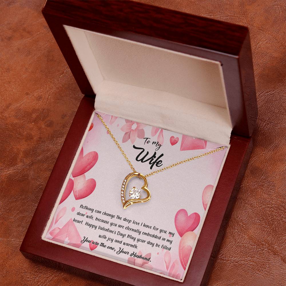 valentine-37a Forever Love Necklace, Gift to my Wife with Beautiful Message Card