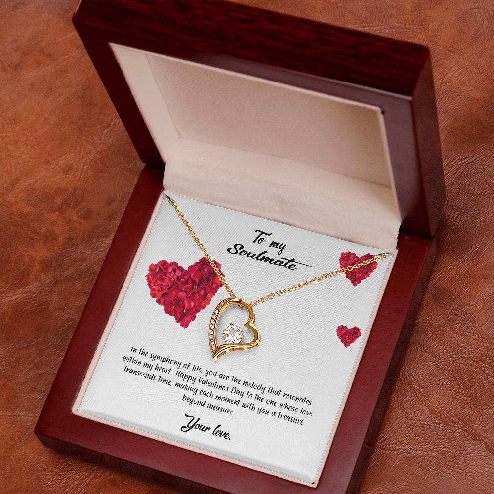 valentine-17b Forever Love Necklace, Gift to My Soulmate with Beautiful Message Card