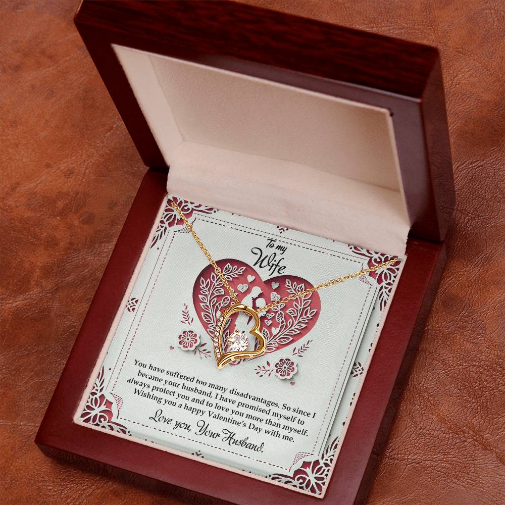 Valentine-st16a Forever Love Necklace, Gift to my Wife with Beautiful Message Card