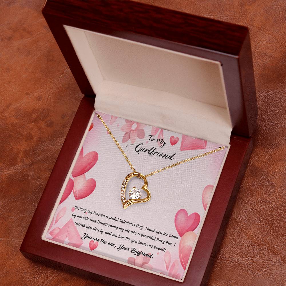 valentine-37c Forever Love Necklace, Gift to my Girlfriend with Beautiful Message Card