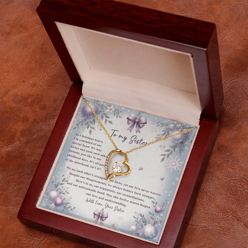 95784c Forever Love Necklace, Gift to my Sister with Beautiful Message Card