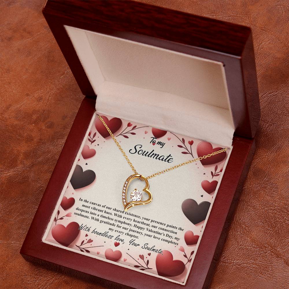 Valentine-st7b Forever Love Necklace, Gift to My Soulmate with Beautiful Message Card