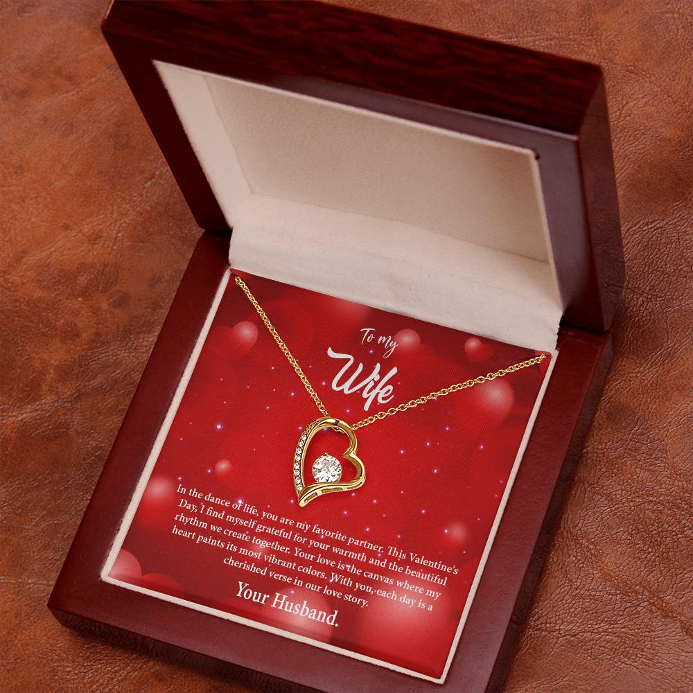 valentine-34a Forever Love Necklace, Gift to my Wife with Beautiful Message Card