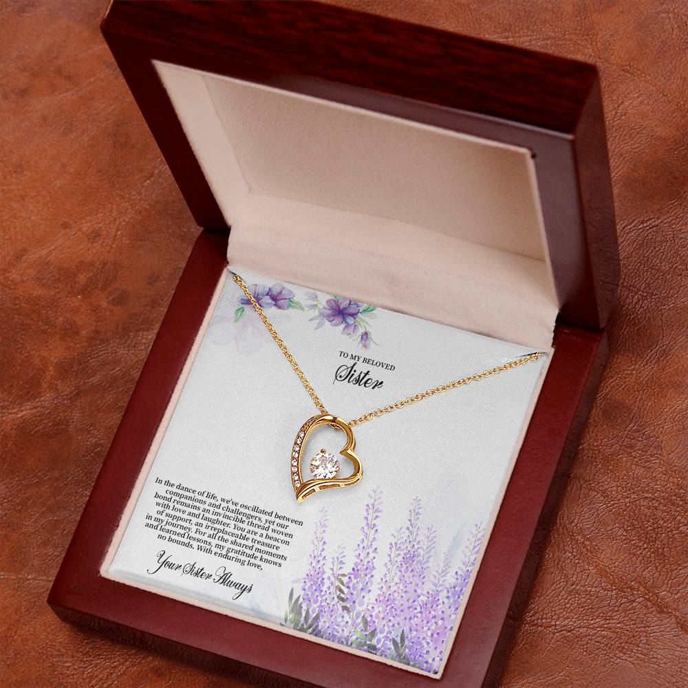 4030c Forever Love Necklace, Gift to my Sister with Beautiful Message Card