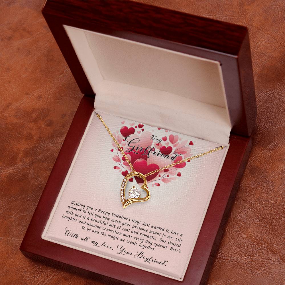 Valentine-st8c Forever Love Necklace, Gift to my Girlfriend with Beautiful Message Card