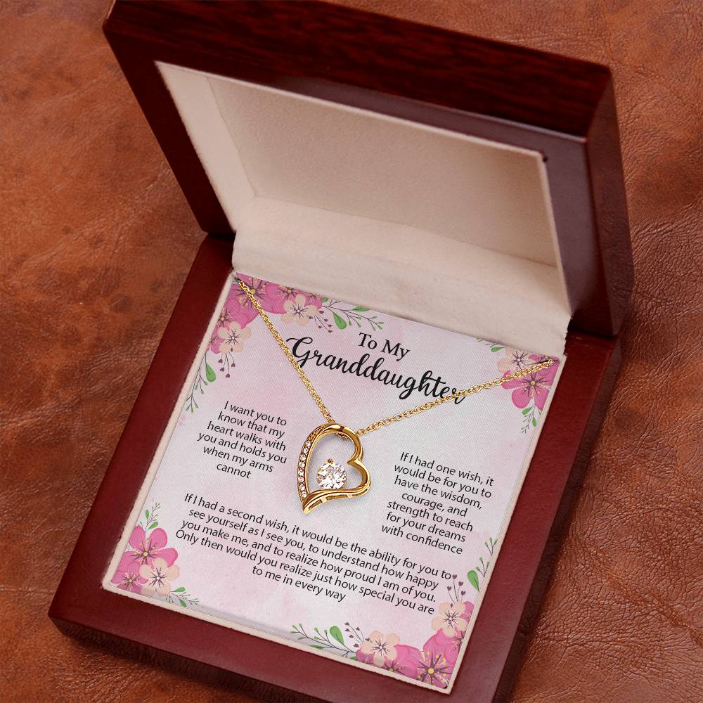 4035 Forever Love Necklace, Gift to my Granddaughter with Beautiful Message Card